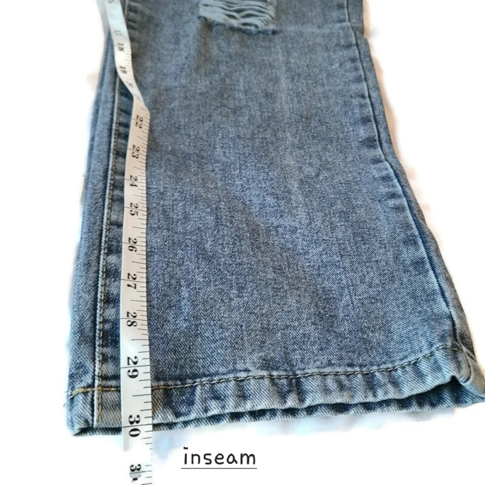 *SOLD* NEW Boohoo Blue Womens Plus 16 Tall Blue High Waist Mom Jeans Acid Ligh - Picture 7 of 12